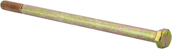 Kanebridge Co. 50160CH8O Hex Head Cap Screw 1/2-13 x 10", Grade 8 Steel, Zinc Yellow Dichromate Finish