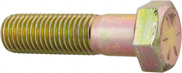 HHCS Made In USA MSC65160145-1 Hex Head Cap Screw 7/8-9 x 3-1/4", Grade 8 Steel, Zinc Yellow Dichromate Finish