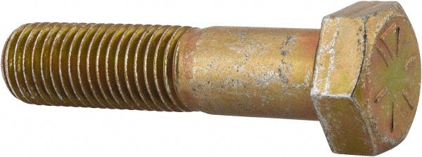 Value Collection MSC65160160-1 Hex Head Cap Screw 7/8-9 x 3-3/4", Grade 8 Steel, Zinc Yellow Dichromate Finish