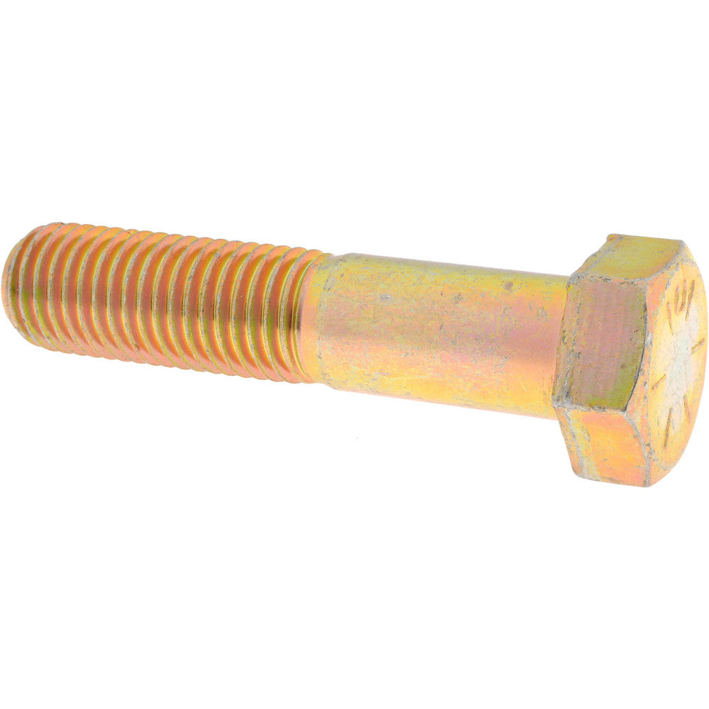 HHCS Made In USA MSC39201 Hex Head Cap Screw 7/8-9 x 4", Grade 8 Steel, Zinc Yellow Dichromate Finish