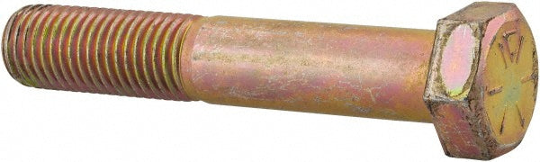 HHCS Made In USA MSC39203 Hex Head Cap Screw 7/8-9 x 5", Grade 8 Steel, Zinc Yellow Dichromate Finish