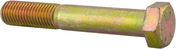 HHCS Made In USA MSC39204 Hex Head Cap Screw 7/8-9 x 5-1/2", Grade 8 Steel, Zinc Yellow Dichromate Finish
