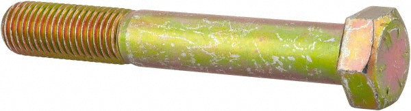 Value Collection 39205 Hex Head Cap Screw 7/8-9 x 6", Grade 8 Steel, Zinc Yellow Dichromate Finish