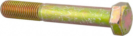 Value Collection 39205 Hex Head Cap Screw 7/8-9 x 6", Grade 8 Steel, Zinc Yellow Dichromate Finish