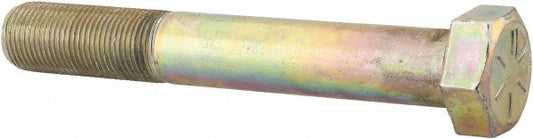 HHCS Made In USA 39505 Hex Head Cap Screw 7/8-14 x 6", Grade 8 Steel, Zinc Yellow Dichromate Finish