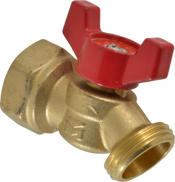 B&K Mueller 102-454HN 3/4" Pipe, 125 psi WOG Rating, 1/4" Long Shank, Brass Hose Bibb, Stop Valve