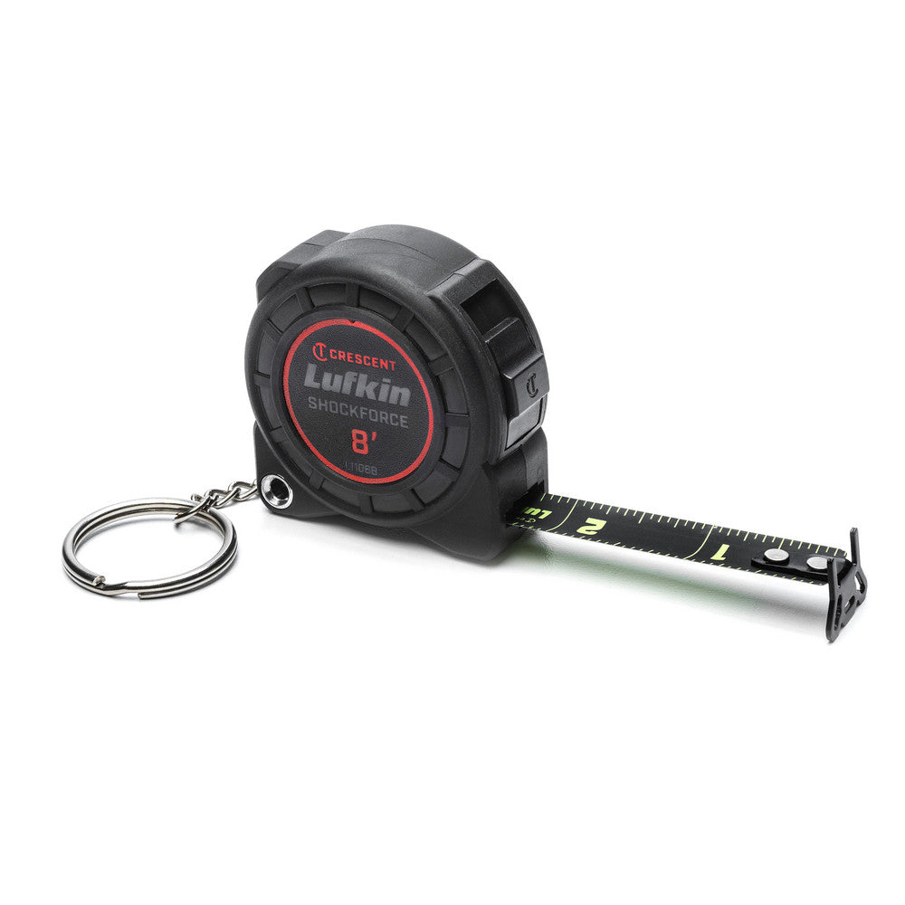 Lufkin L1108B Tape Measures Length Ft. 8.000  Graduation (Inch) 1/16  Blade Material Steel  Standout Length (Feet) 3.00  Case Type Closed  Rewind Type Automatic