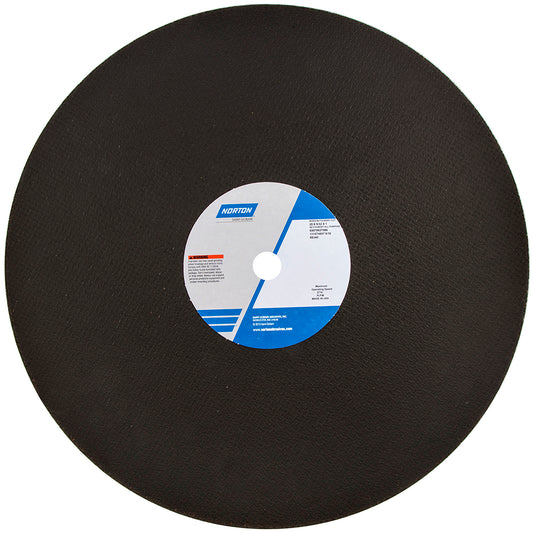 Norton 69078627986 Cut-Off Wheel 20" Dia, 5/32" Thick, 1" Hole, Zirconia Alumina