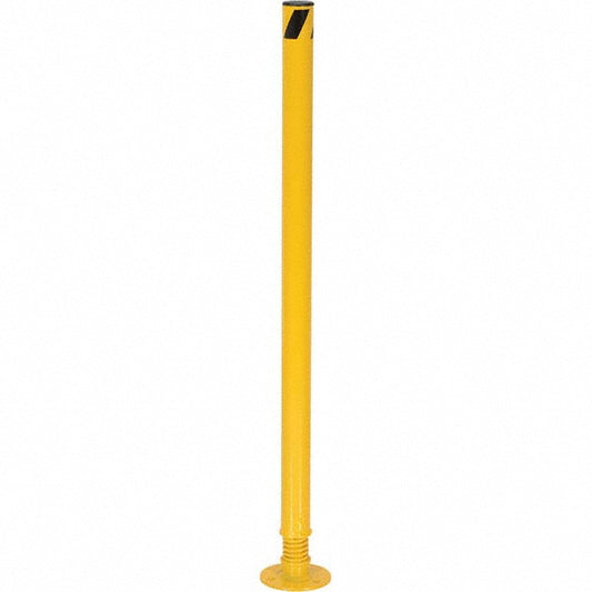 Vestil SPBOL-42 Spring Loaded Steel Bollard 2-1/2" Dia, 42" High, Yellow, Steel