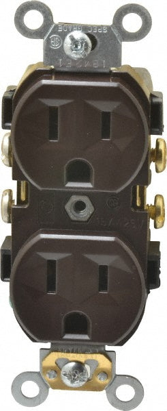 Leviton CR15 Straight Blade Duplex Receptacle NEMA 5-15R, 15 Amps, Self-Grounding
