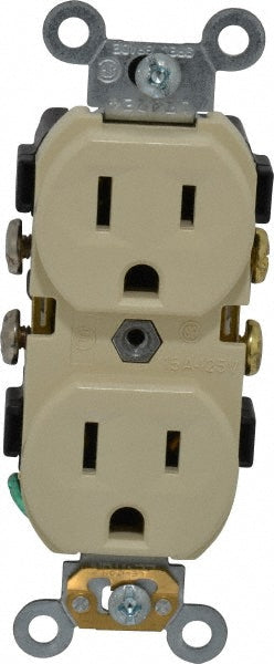 Leviton CR15-I Straight Blade Duplex Receptacle NEMA 5-15R, 15 Amps, Self-Grounding