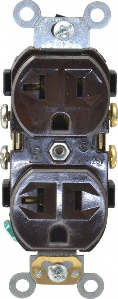 Leviton CR20 Straight Blade Duplex Receptacle NEMA 5-20R, 20 Amps, Self-Grounding
