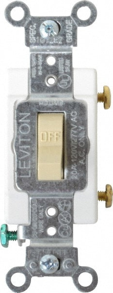 Leviton CSB1-20I 1 Pole, 120 to 277 VAC, 20 Amp, Commercial Grade Toggle Wall Switch