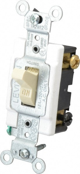 Leviton CS115-2I 1 Pole, 120 to 277 VAC, 15 Amp, Commercial Grade Toggle Wall Switch