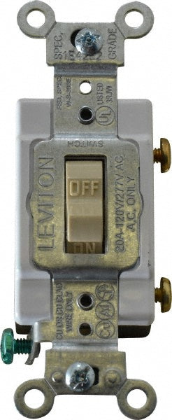 Leviton CS120-2I 1 Pole, 120 to 277 VAC, 20 Amp, Commercial Grade Toggle Wall Switch