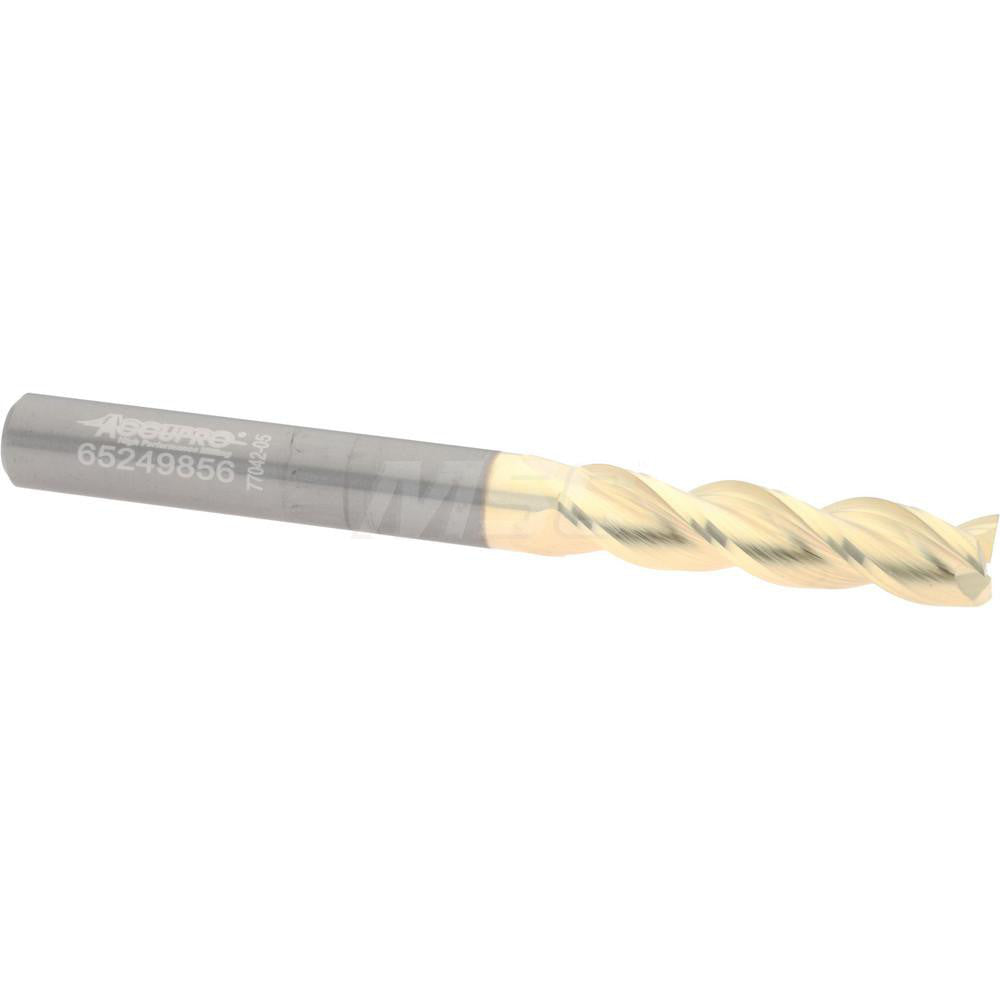 Accupro 314602 Square End Mill 1/4" Dia, 1" LOC, 3 Flute, Solid Carbide