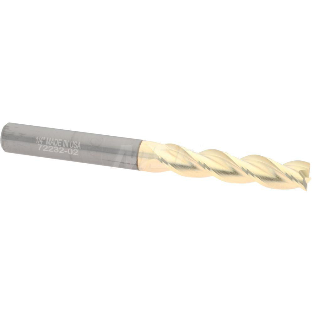 Accupro 314607 Square End Mill 1/4" Dia, 1-1/8" LOC, 3 Flute, Solid Carbide