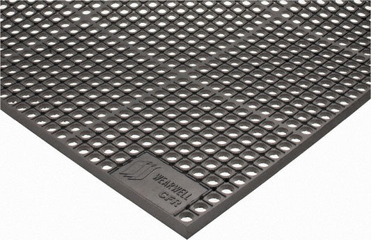 Wearwell 478.12X3X5GY Anti-Fatigue Mat 5' Long, 3' Wide, 1/2 Thick, CFR Rubber, Beveled Edges, Heavy-Duty