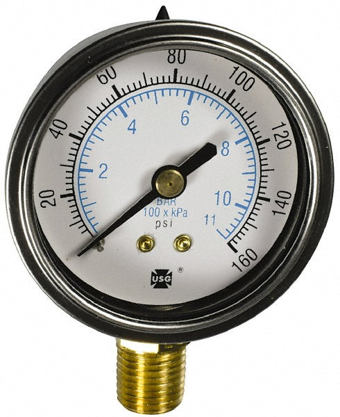 Ametek 165284 Pressure Gauge 2" Dial, 1/4" Thread, Lower Mount