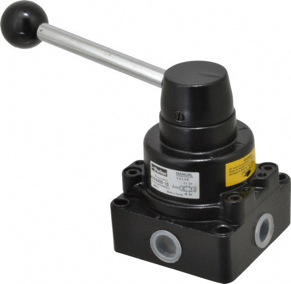 Parker HVN4400-10 Manually Operated Valve 0.38" NPT Outlet, Rotary Lever, Lever & Detent Actuated