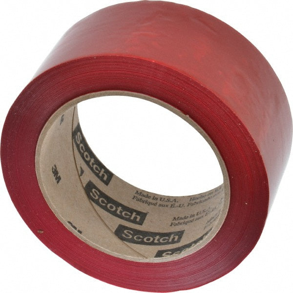 Scotch 7000123425 Packing Tape 2" Wide, Red, Rubber Adhesive