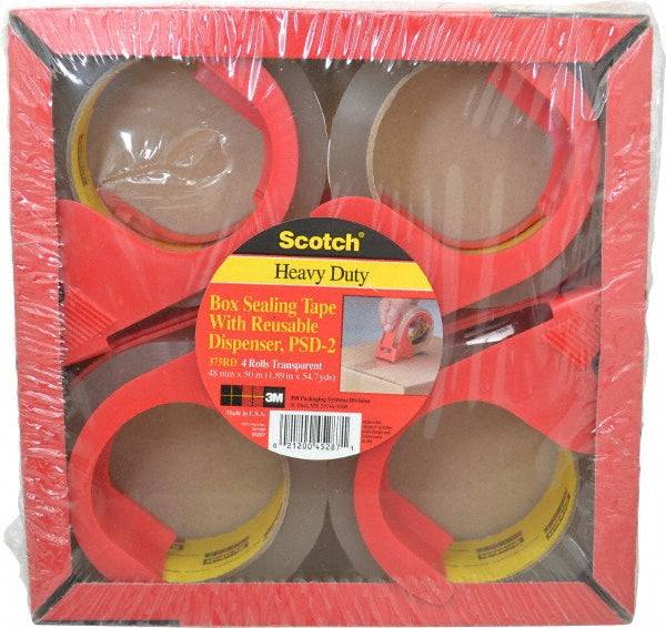 Scotch 7010312462 Packing Tape 2" Wide, Clear, Rubber Adhesive