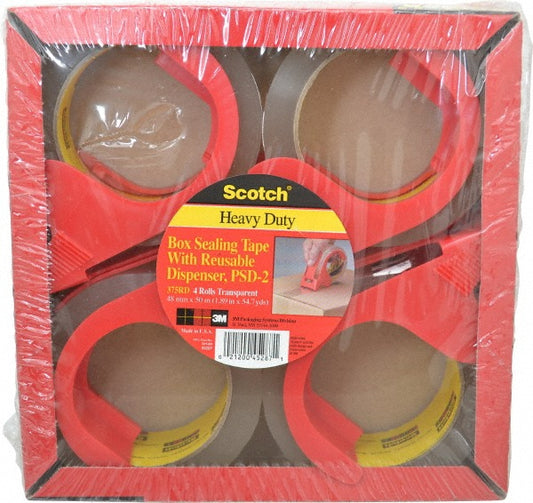 Scotch 7010312462 Packing Tape 2" Wide, Clear, Rubber Adhesive