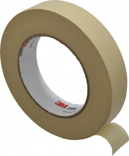 3M 7000123879 Masking Tape 1" Wide, 60 yd Long, 5.3 mil Thick, Tan