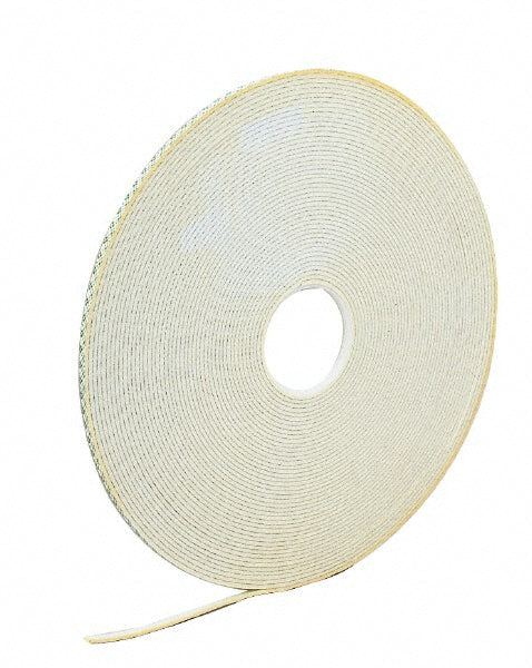 3M 7000048479 Off-White Double-Sided Urethane Foam Tape 3/4" Wide, 36 yd Long, 1/16" Thick, Acrylic Adhesive