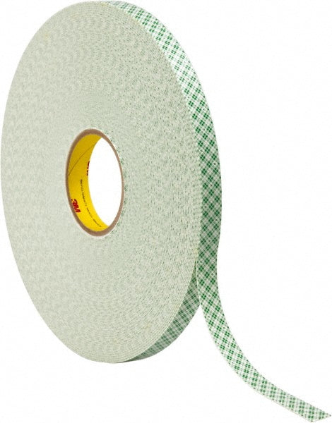 3M 7000048485 Off-White Double-Sided Urethane Foam Tape 3/4" Wide, 72 yd Long, 1/32" Thick, Acrylic Adhesive