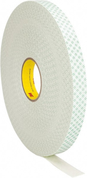 3M 7000048486 Off-White Double-Sided Urethane Foam Tape 1" Wide, 72 yd Long, 1/32" Thick, Acrylic Adhesive