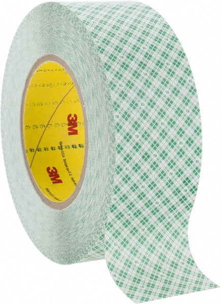 3M 7000048621 White Double-Sided Polyethylene Film Tape 2" Wide, 36 yd Long, 9 mil Thick, Rubber Adhesive