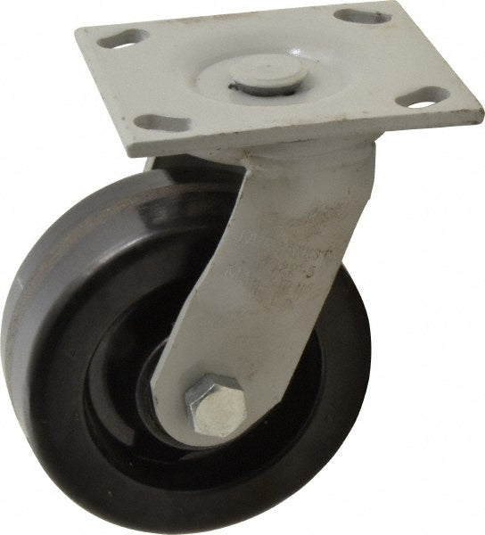 Fairbanks 322-5-MCP Swivel Top Plate Caster Phenolic, 5" Wheel Dia, 2" Wheel Width, 1,000 lb Capacity, 6-1/2" OAH