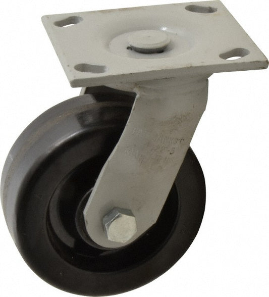 Fairbanks 322-5-MCP Swivel Top Plate Caster Phenolic, 5" Wheel Dia, 2" Wheel Width, 1,000 lb Capacity, 6-1/2" OAH