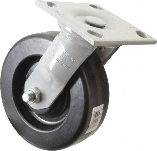 Fairbanks 322-6-MCP Swivel Top Plate Caster Phenolic, 6" Wheel Dia, 2" Wheel Width, 1,200 lb Capacity, 7-1/2" OAH