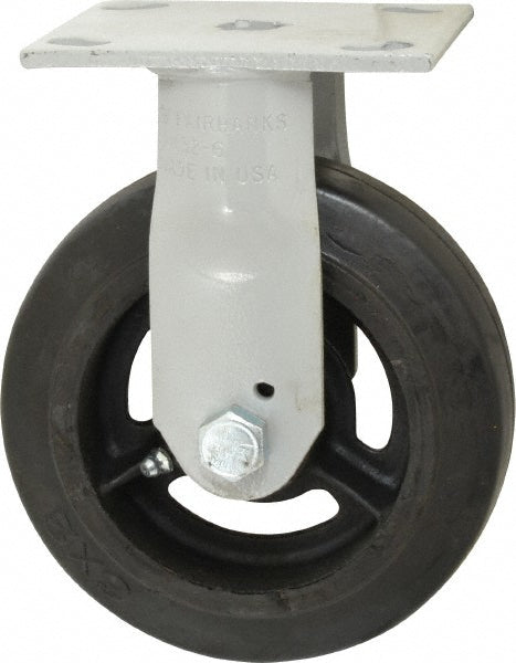 Fairbanks N32-6-RTI Rigid Top Plate Caster Mold on Rubber, 6" Wheel Dia, 2" Wheel Width, 675 lb Capacity, 7-1/2" OAH