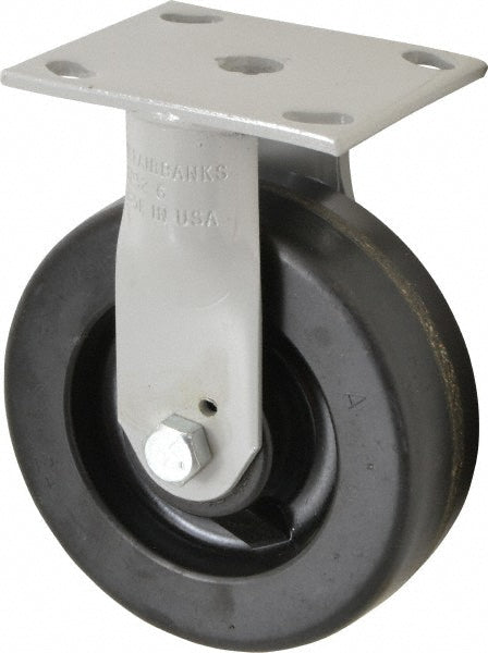 Fairbanks N32-6-MCP Rigid Top Plate Caster Phenolic, 6" Wheel Dia, 2" Wheel Width, 1,200 lb Capacity, 7-1/2" OAH
