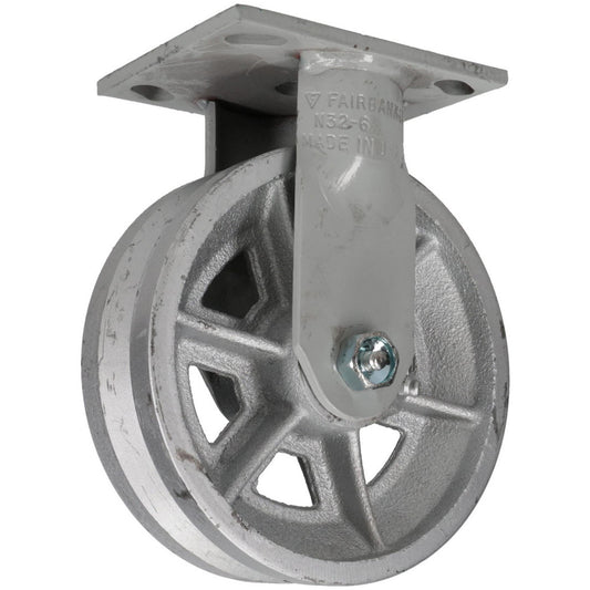 Fairbanks N32-6-VG V Groove Caster 6" Wheel Dia, 2" Wheel Width, 1,200 lb Capacity