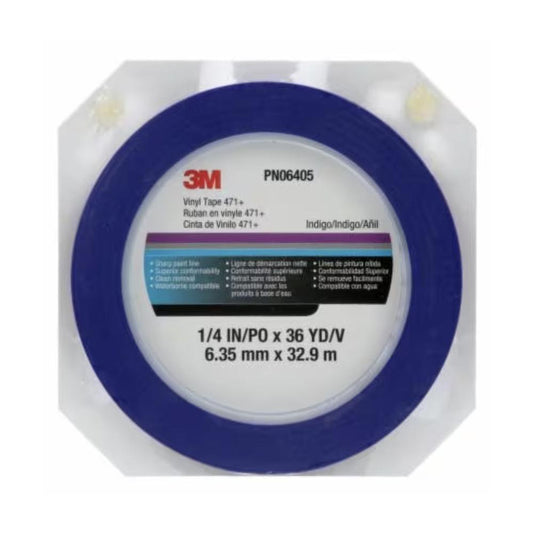 3M 7100055835 Masking Tape 6 mm Wide, 36 yd Long, 5.3 mil Thick, Blue