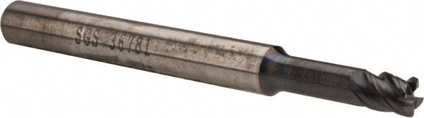 Kyocera SGS Precision Tools 36781 Corner Radius End Mill 3/16" Dia, 7/32" LOC, 0.02" Radius, 4 Flutes, Solid Carbide
