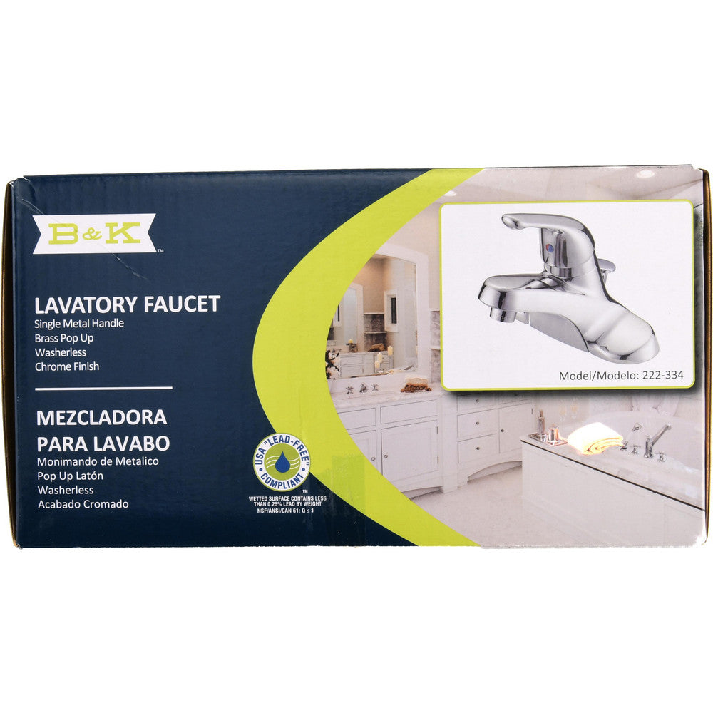B&K Mueller 222-334 Lever Handle, Deck Plate Bathroom Faucet