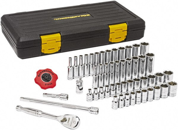 GEARWRENCH 80300P Deep Standard Socket Set 51 Pc, 1/4" Drive, 3/16 to 9/16" Socket