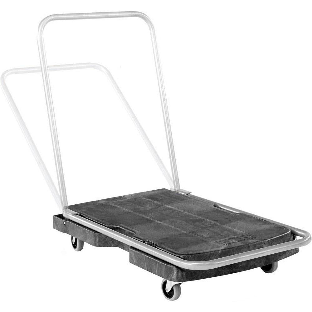 Rubbermaid FG440000BLA Triple Trolley Folding Handle Dolly/Cart/Platform Truck with wheels, 250 lbs Capacity