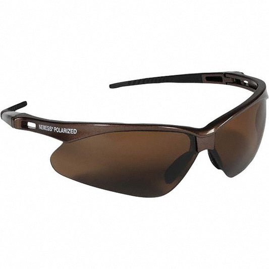 KleenGuard 28637 Safety Glass Scratch-Resistant, Polycarbonate, Brown Lenses, Full-Framed, UV Protection