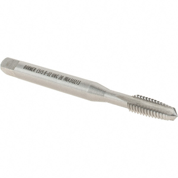 Dormer Pramet 5976895 Straight Flute Tap #8-32 UNC, 3 Flute, Taper Chamfer, 2B Class of Fit, HSS, Bright/Uncoated Finish