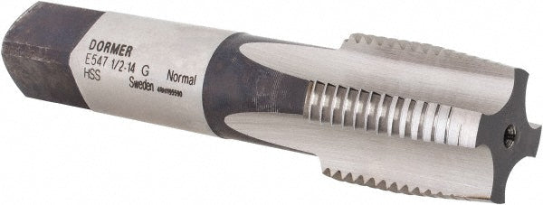 Dormer Pramet 5976474 British Standard Pipe Tap 1/2-14 G(BSP), Taper Chamfer, 4 Flute