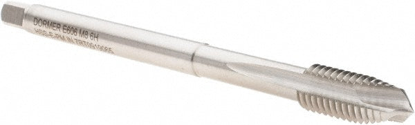 Dormer Pramet 5977945 Extension Tap M8 x 1.25, 3 Flutes, Bright/Uncoated, Cobalt, Spiral Point