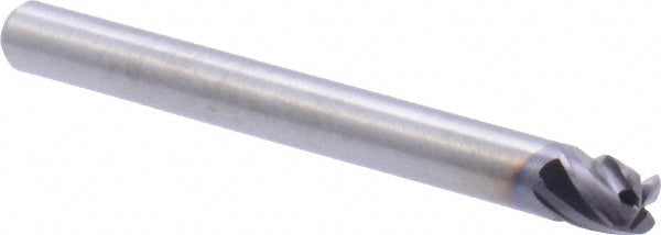 M.A. Ford 17718704A Corner Radius End Mill 3/16" Dia, 3/16" LOC, 0.03" Radius, 4 Flutes, Solid Carbide