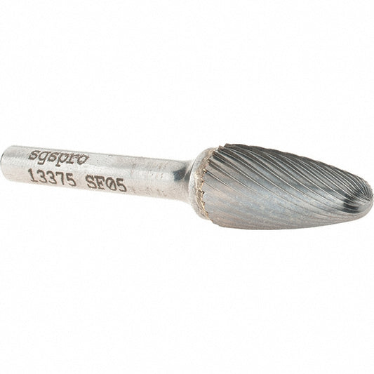 Kyocera SGS Precision Tools 13375 Abrasive Burr SF-5, 1/2" Cut Dia, Ball Nose Tree, Single Cut