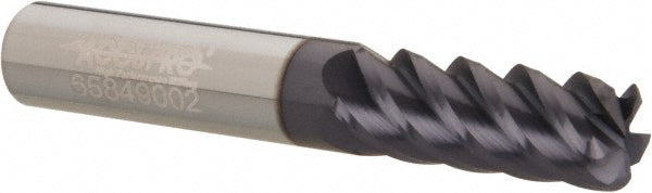 Accupro 95168497 Corner Radius End Mill 3/8" Dia, 1" LOC, 0.0600" Radius, 5 Flute, Solid Carbide